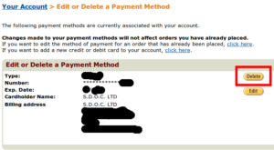 How to Delete Credit Card from Amazon Aws